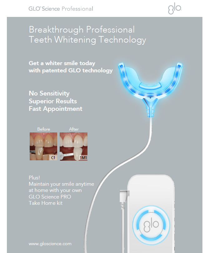 GLO teeth whitening graphic